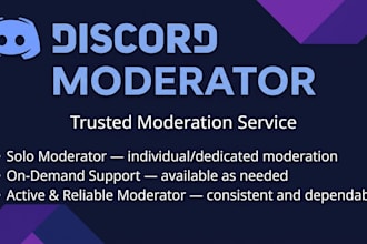 be your discord moderator, telegram moderator, any  crypto community manager