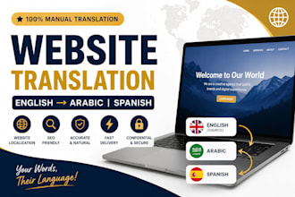 manually translate your website from english to arabic or spanish