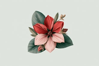 do botanical illustration of flower illustration logo