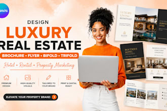 design luxury real estate brochure hotel rental booklet flyer bifold or trifold