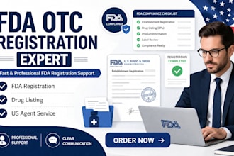 handle fda otc drug registration, listing and provide US agent service