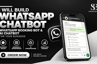 build whatsapp chatbot, whatsapp booking bot, and ai chatbot for your business
