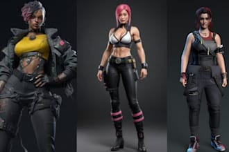 realistic 3d character model 3d game character stylized for unity unreal engine