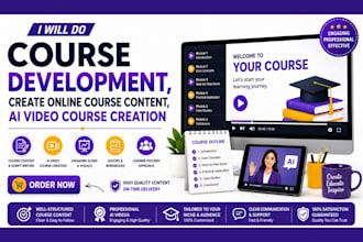 do course development, create online course content, ai video course creation