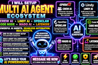 setup multi ai agent with crew ai lindy ai openclaw code node, mado ai, latenode