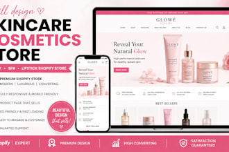 skincare cosmetics store beauty website skincare, spa, lipstick shopify store