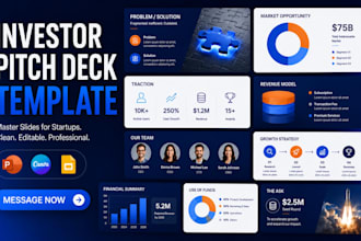design powerpoint template and powerpoint master slides for investor pitch decks