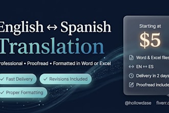 translate your documents english to spanish and format them in word or excel