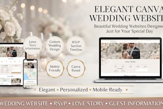 design canva wedding website with rsvp and wedding details