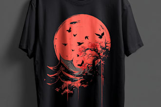 create japanese art for t shirt illustration