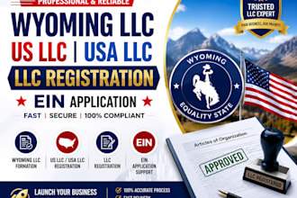 setup your wyoming llc, US llc, USA llc and help with ein application register
