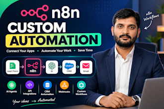 build custom multistep n8n automation workflows, ai agents and API integrations