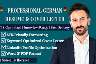 write ats optimized german cover letter, CV and resume writing