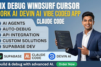 fix debug windsurf cursor rork ai devin ai vibe coded app claude code supabase
