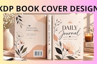 professional journal and notebook cover design for kdp
