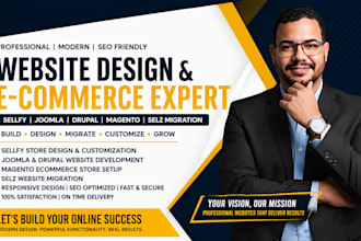 design sellfy store joomla website drupal website magento selz website migration