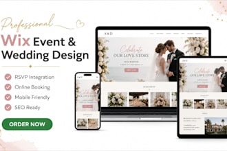 design and redesign wix wedding venue event planner website with booking rsvp