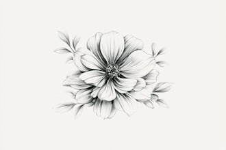 draw botanical illustration of flower logo illustration
