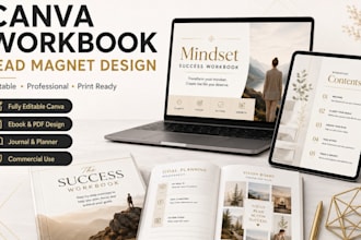 design premium canva workbook lead magnet, ebook and branded pdf