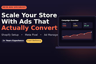build your shopify store, set up meta pixel, and run profitable facebook