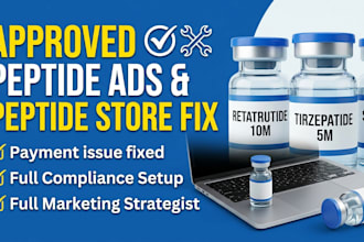 fix peptode ads issues, setup high converting peptide facebook ads google tiktok
