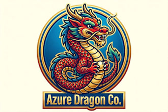 design a powerful chinese dragon mascot logo for your brand and company
