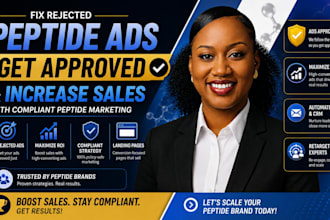 fix peptide ads issues, run peptide marketing facebook ads, tiktok or google ads