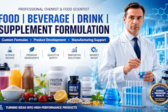develop custom food, beverage, drink, and supplement formulations