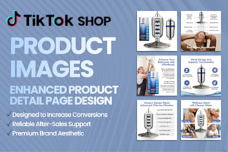design tiktok shop product images and enhanced detail page design
