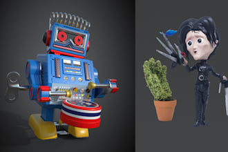 create, design 3d toy art, articulated doll, flexible model, 3d cute characters