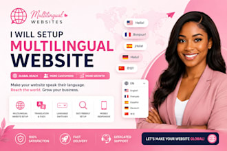 create multilingual website setup with language switcher and translation fix