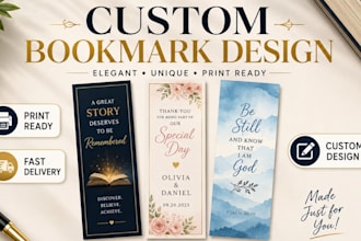 create custom author bookmark design for book promotion and branding