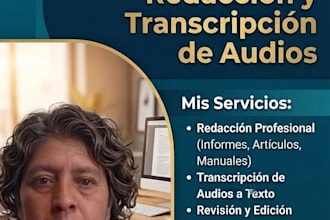 transcribo cualquier tipo de audio, video o imagen en PDF