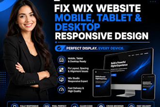 fix wix website mobile tablet and desktop responsive design and layout
