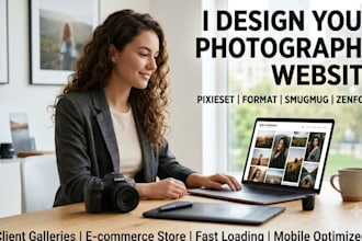 build photography portfolio website with wordpress, wix to showcase your work