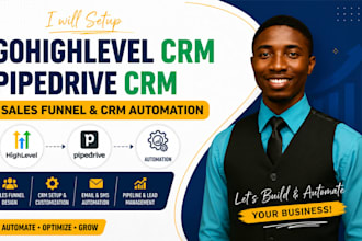 setup gohighlevel CRM, hubspot CRM, pipedrive CRM and automation