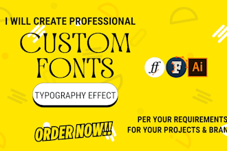 do custom font design typography wordmark with svg ttf otf eps format