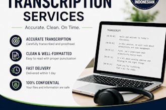 transcribe english or indonesian audio