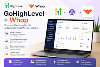 setup gohighlevel whop integration, checkout, course, membership, ghl automation