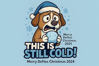 design amazing dog santa logo with express delivery