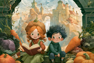 make cute children book illustration