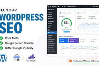 optimize wordpress SEO, fix google search console issues and rank math setup