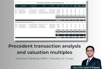 build a precedent transaction analysis and valuation multiples
