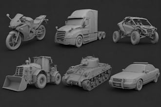 3d car model rc widebodykit custom car part  semi truck vehicle interior3d print