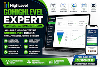 build gohighlevel webinar funnel, landing page, webinar, CRM automation, ghl VA