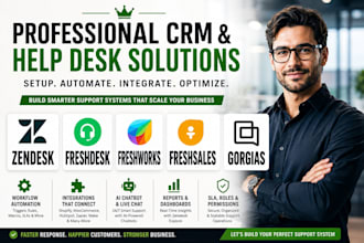 setup zendesk freshdesk gorgias crm automation ai chatbot integration and zapier