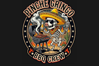 design high quality retro skeleton barbeque beer logo with creative concepts