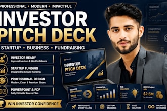 design an investor ready startup pitch deck presentation