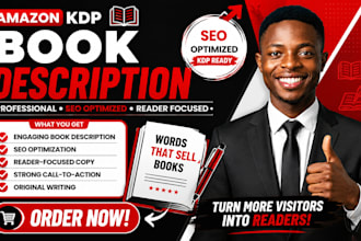 write an SEO optimized amazon KDP book description that converts