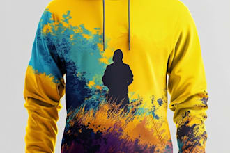 make trendy streetwear hoodie design with mockup